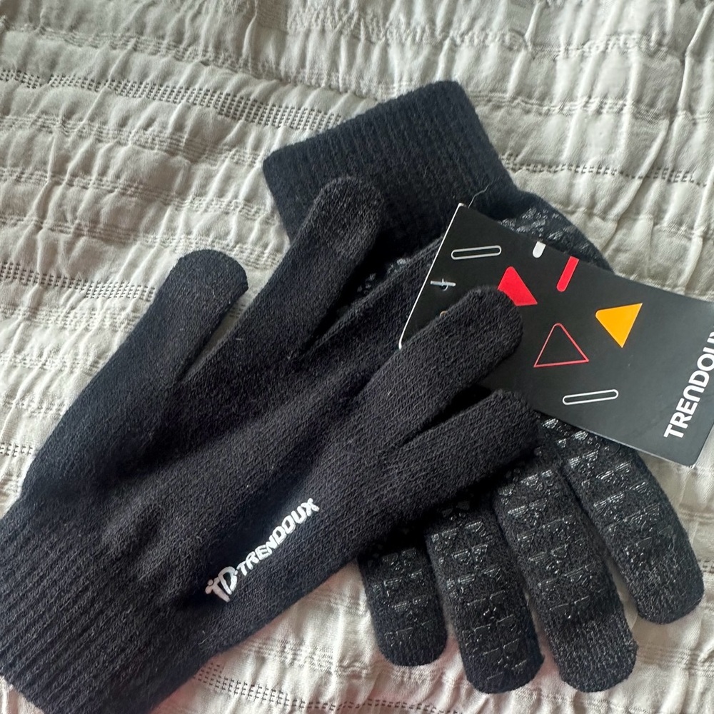 Black Men's Touchscreen Knit Gloves